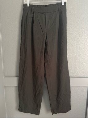 VINCE • Pull on high rise straight leg linen blend pants - Small